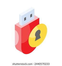 Keyhole with usb showing concept icon of secure usb, modern style vector