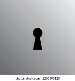 Keyhole vector editable on silver gradient background. Keyhole vector.