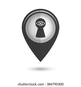 keyhole - vector icon;  black map pointer