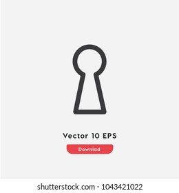 Keyhole vector icon. Key symbol. Linear style sign for mobile concept and web design. keyhole symbol logo illustration. vector graphics - Vector.