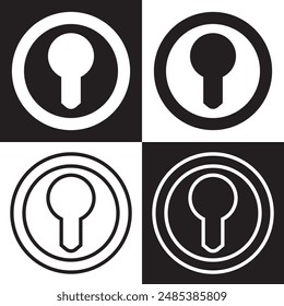 Keyhole vector icon set. Lock illustration sign collection. Key symbol or logo.  isolated on white and black background. EPS 10