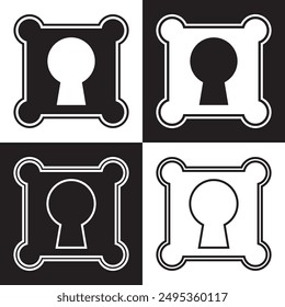 Keyhole vector icon set. Lock illustration sign collection. Key symbol or logo. isolated on white and black background. Vector illustration. EPS 10