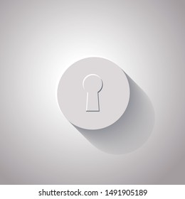 keyhole vector icon with shadow on a grey background