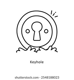  Keyhole Vector Outline icon style illustration. EPS 10 file