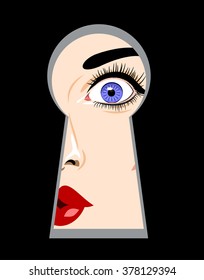 Keyhole, which looks pretty amazed girl