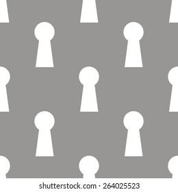 Keyhole white and black seamless pattern for web design. Vector symbol