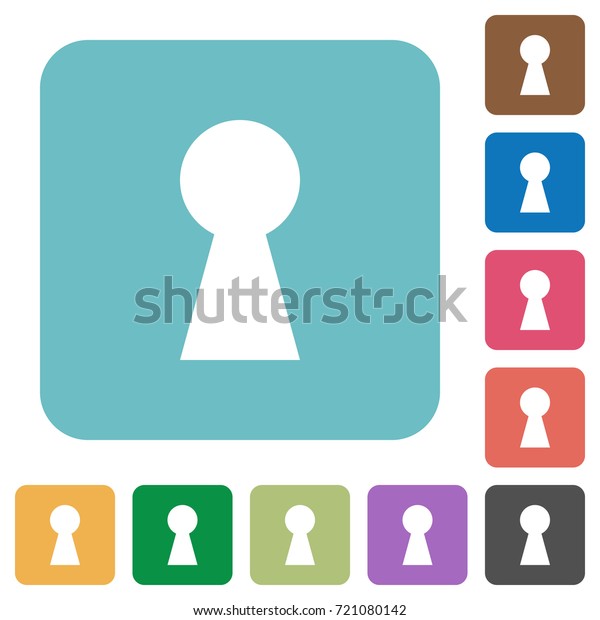 Keyhole White Flat Icons On Color Stock Vector (Royalty Free) 721080142