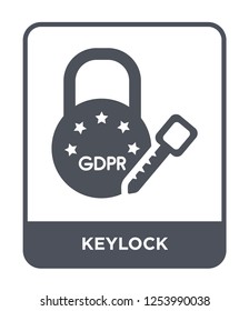 keylock icon vector on white background, keylock trendy filled icons from Gdpr collection, keylock simple element illustration