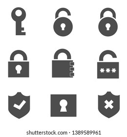 Keylock Ilustration set Icon Vector