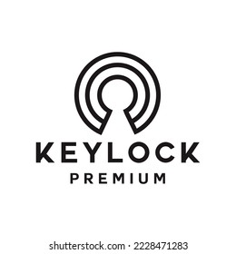 keylock Logo Design Vector illustration classic security symbol emblem