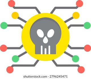 Keylogger Cyber Spyware Flat Icon Vector Design