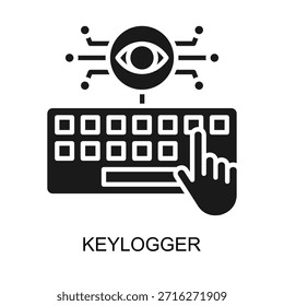 Ilustración vectorial de glifo de icono de Keylogger