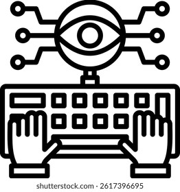 Keylogger Icon Line Vector Illustration