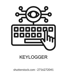 Keylogger icon line vector illustration