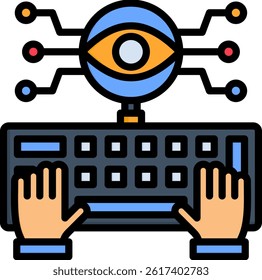 Keylogger Icon Lineal Color Vector Illustration