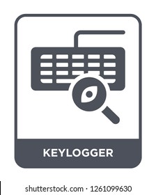 keylogger icon vector on white background, keylogger trendy filled icons from Cyber collection, keylogger simple element illustration