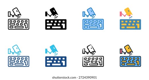 Los iconos del keylogger establecen la colección de estilos múltiples. Trazo editable 
