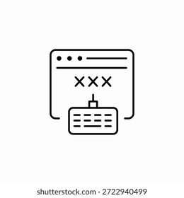 keylogger teclado senha ícone assinar vetor