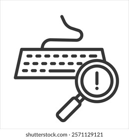 Keylogging Attack Icon Vector Illustration Outline