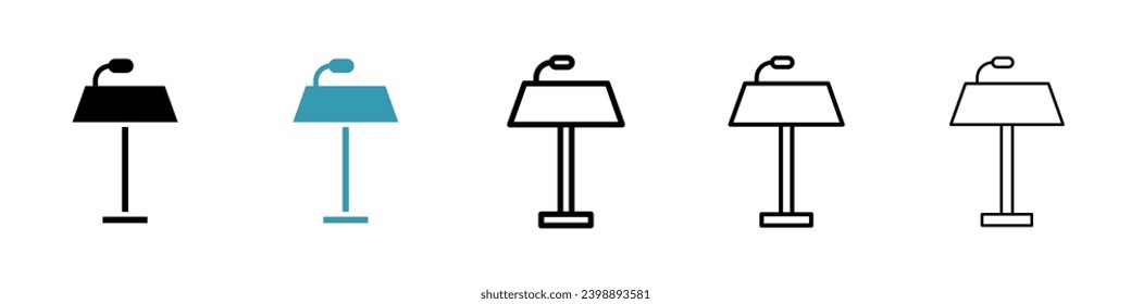 Keynote presentation illustration set. Speaker speech keynote vector symbol for UI designs.