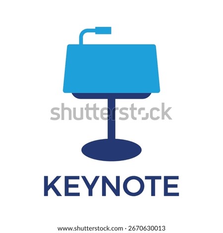 Keynote Speech Podium and Microphone Icon, Public Speaking and Conference Lectern Symbol, Presentation Stage with Rostrum and Mic