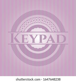 Keypad badge with pink background. Vector Illustration. Detailed.