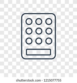 Keypad concept vector linear icon isolated on transparent background, Keypad concept transparency concept in outline style