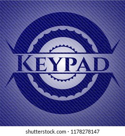 Keypad emblem with denim texture