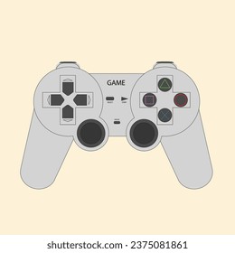 Tastenfeld, Gamepad, Controller, Eingabegerät. Spielkonsolen, Videospiele, Unterhaltung, Arkade. Retro Gaming Controller Linie und Farbzeichnung. Flacher Stil, bunt, Vektorgrafik.