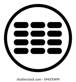 Keypad icon in circle on white background