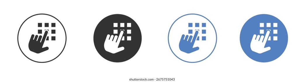 Colección de icono de teclado para App en colores negro y azul