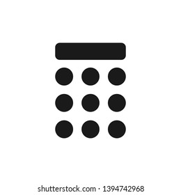 Keypad Icon isolated on white background. Dial pad vector icon. Numeric keypad. Phone call
