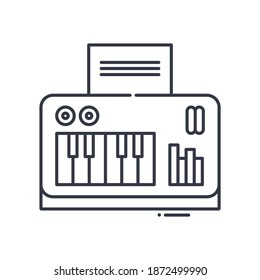 Keypad icon, linear isolated illustration, thin line vector, web design sign, outline concept symbol with editable stroke on white background.