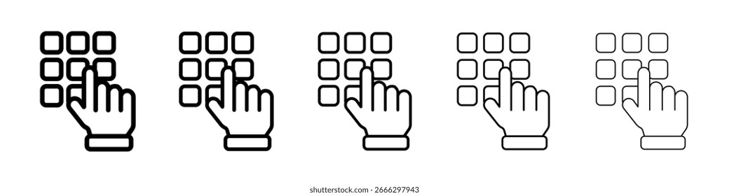 Logotipo de icono de teclado en líneas de trazo colección