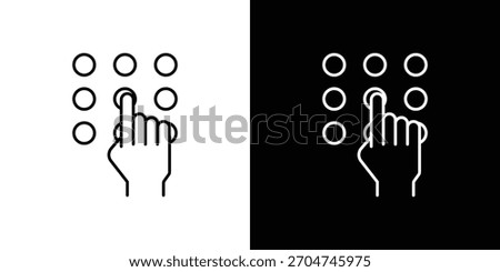 Keypad icon pixel perfect. Outline symbol. Simple linear drawing.