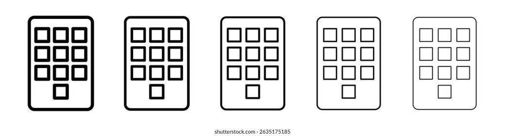 Ícone do teclado Símbolo simples de linha fina plana