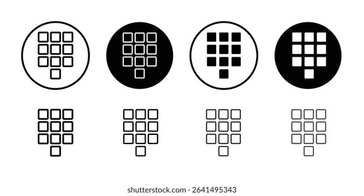 Keypad icon Thin line illustration set vector
