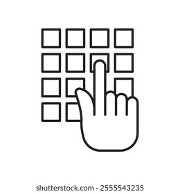Keypad icon vector isolated on white background.