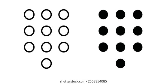 Iconos del teclado en estilo relleno y delineado negro