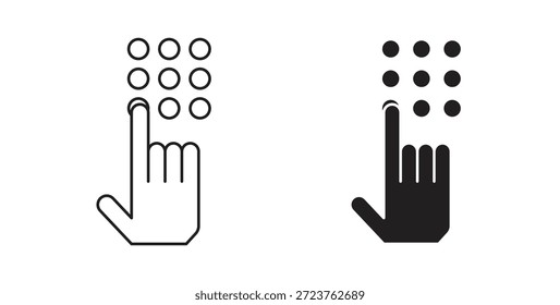 Iconos de teclado rellenados, línea delgada, contorno y trazos