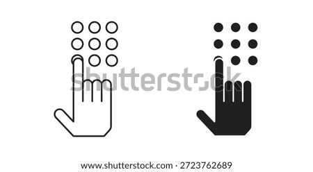 Keypad icons in filled, thin line, outline and strokes