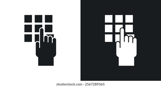 Keypad icons in solid black and white colors