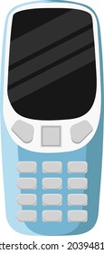 Keypad mobile phone, illustration, vector on white background.