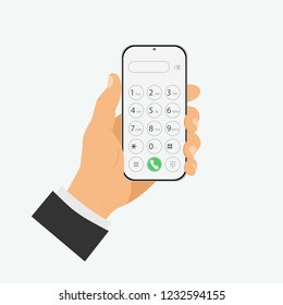 Keypad with numbers and letters for touchscreen device. User interface keypad for smartphone. Mobile keyboard buttons for touch phone. Vector illustration.