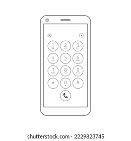 Keypad for on smartphone screen. Application Interface on mobile phone. Vector illustration of a keypad for a touchscreen device. EPS 10.