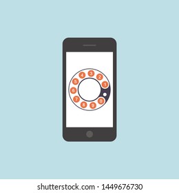 Keypad on smartphone screen...at vector illustration