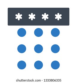 keypad password glyph double color icon