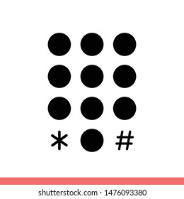 Keypad vector icon, number symbol. Simple, flat design for web or mobile app