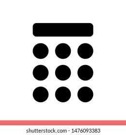 Keypad vector icon, number symbol. Simple, flat design for web or mobile app