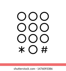 Keypad vector icon, number symbol. Simple, flat design for web or mobile app